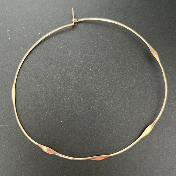 Large Gold Tone Hoop Earrings - Picture 3 of 4